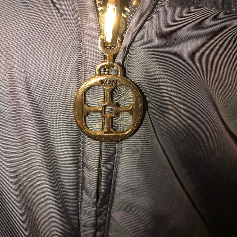 Source Unknown Reversible Gray Jacket With Fur Tr… - image 2